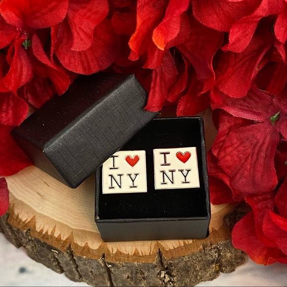 ‘I ❤️ NY’ I Love New York Square Cufflinks - Picture 14 of 16